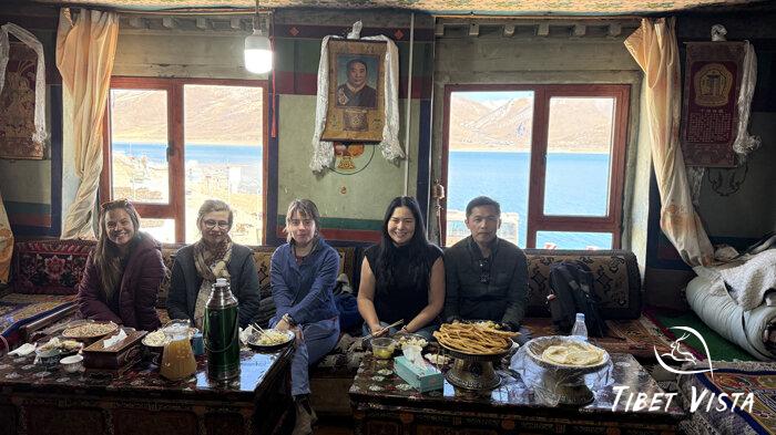 visit local Tibetan family by the Yamdrok Lake