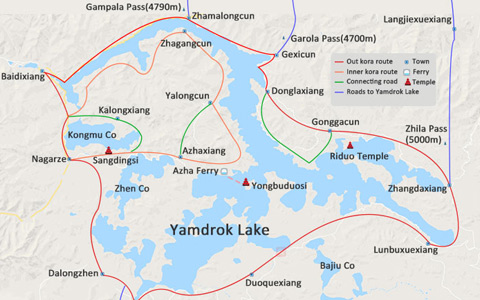 Yamdrok Lake Travel Routes: how to plan Yamdrok Lake tour from Lhasa in one or two days?