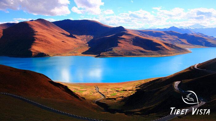 sunset of Yamdrok Lake